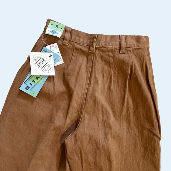 Vintage GITANO 80s / 90s Brown Stirrup Pants Jeans Size 24 NWT - Picture 7 of 8